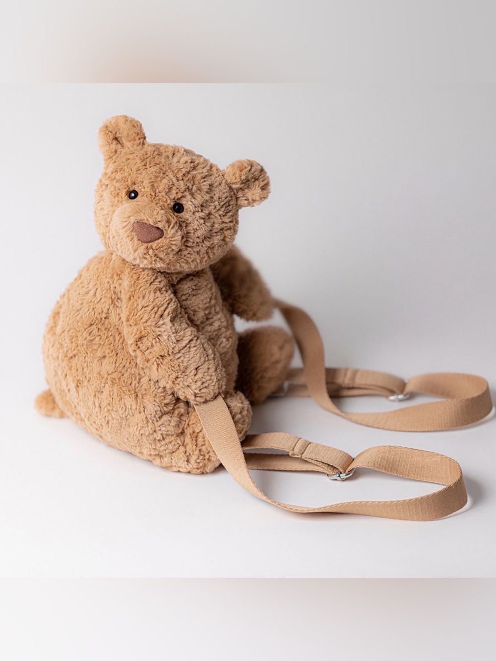 NWT Jellycat "Bartholomew"  Teddy Bear Backpack Bag in Camel